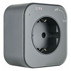 Розетка с заземлением на треке arte milano am-track-sockets 380022ts-es grey
